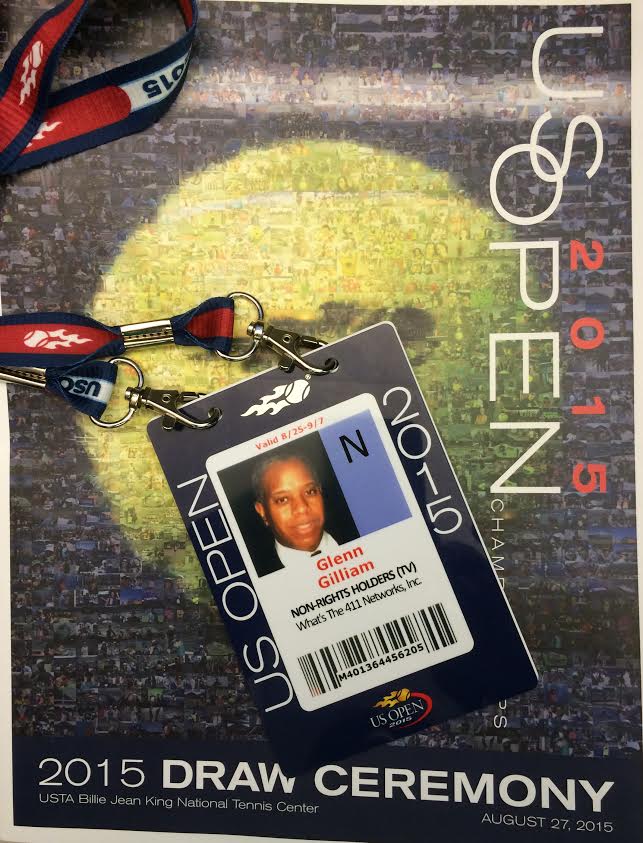 US OPEN 2015 Glenn Gilliam Media Credential on US OPEN 2015 Draw Ceremony Program