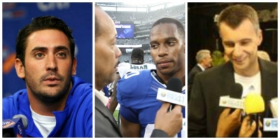 From left to right: New York Mets ace pitcher, Matt Harvey; New York Giants wide receiver Victor Cruz; and Brooklyn Nets owner Mikhail Prokhorov