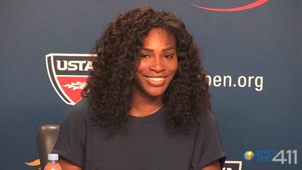 Legendary professional tennis player, Serena Williams talking with media