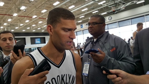 Brooklyn Nets center Brook Lopez at 2016 Brooklyn Nets Media Day