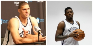 Brooklyn Nets center, Brook Lopez (l), Joe Johnson, and Deron Williams (not pictured) helped to propel the Nets over the Toronto Raptors