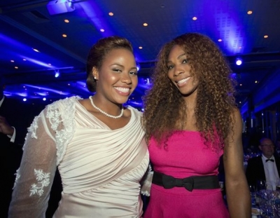 Taylor Townsend (left) and Serena Williams (right) at ITF World Champions Dinner at Pavillion D&#039;Armenonville on June 4, 2013 in Paris, France