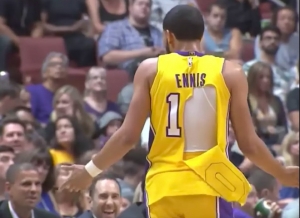 Tyler Ennis’ ripped Nike Jersey  